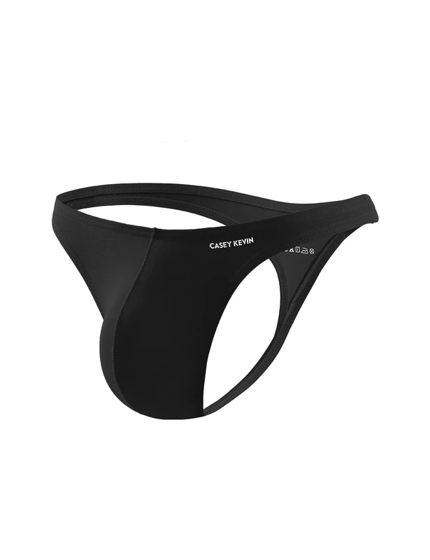 Mauro Kane Men's Sexy Thongs Bamboo G-String Low Rise Bulge Pouch Underwear for Men Breathable Underpants,Black-M