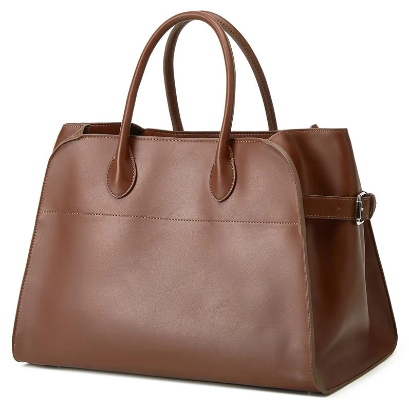 Yafirgeer Leather Tote Bags for Women Large Tote Bag Retro Top-handle Bag Trendy Work Bag PU Leather Purse 2025, Coffee, 15.3" x 8.6" x 10.2"