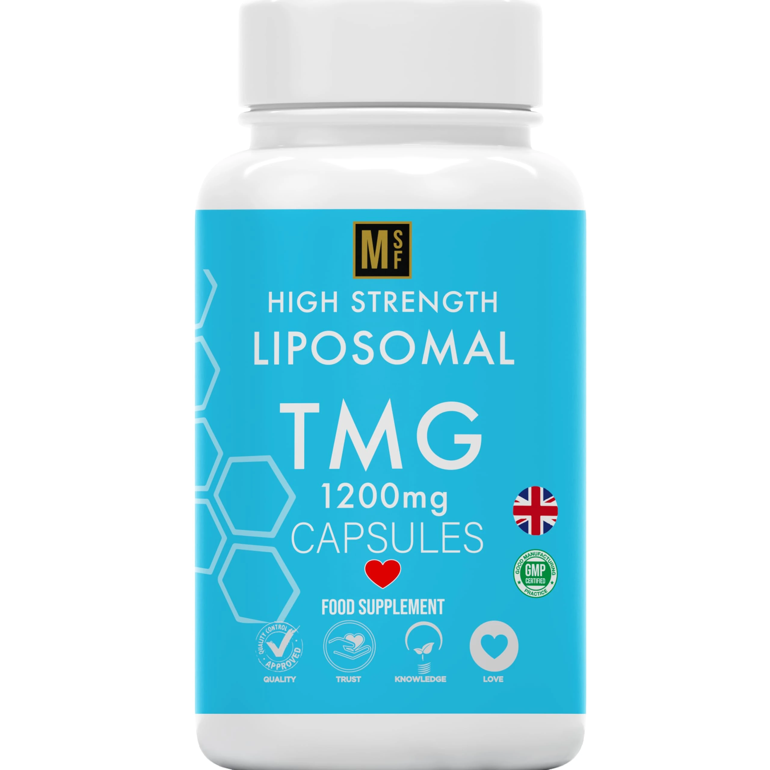 TMG 120 Capsules (1200mg) 99% Pure Trimethylglycine Supplement as Betaine | High Strength 1-A-Day | 4 Months Supply | Liver Heart Health | Liposomal Delivery for Max Absorption, Longevity, Vegan