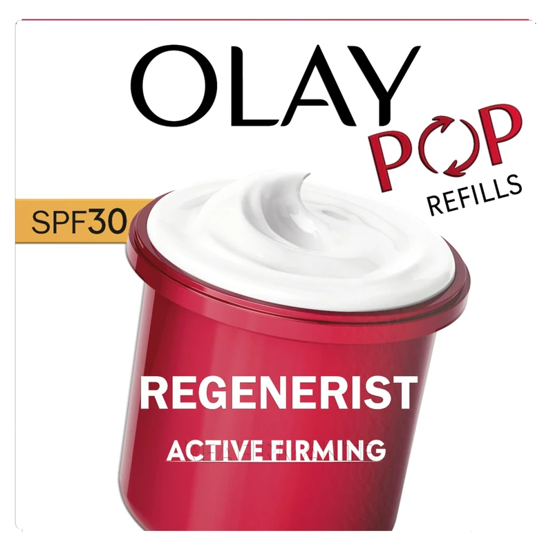 Olay Regenerist Day Face Cream SPF30 Refill, Anti-Wrinkle + Active Firming Skincare Moisturiser, Sun Protection, Anti-Ageing Niacinamide and Peptides, Renews, Firms and Hydrates, Non-greasy, 50ml