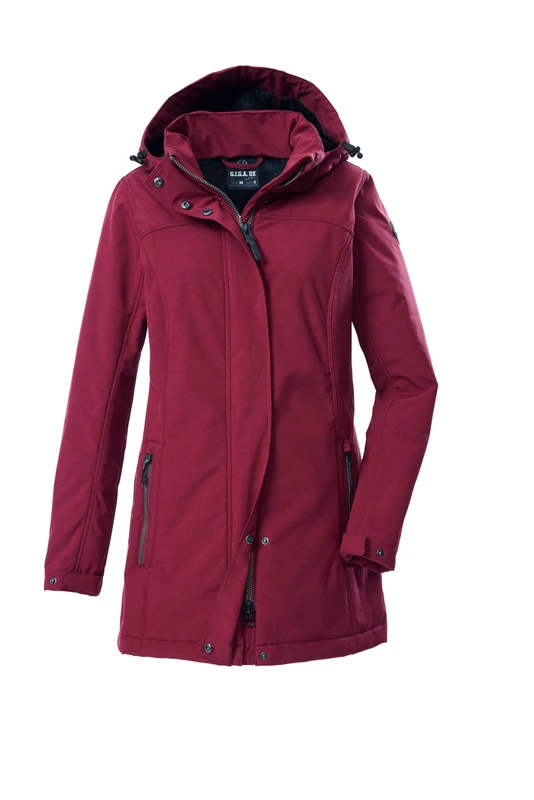 G.I.G.A. DX GW 36 WMN SFTSHLL PRK 43543-000 Women's Softshell Parka with Zip-Off Hood Bordeaux 42