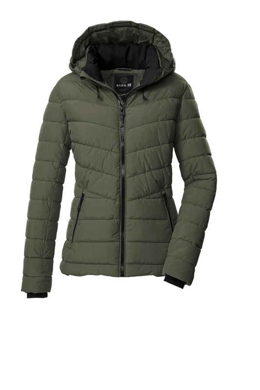 G.I.G.A. DX GW 32 WMN QLTD JCKT Women's Quilted Jacket in Down Look with Zip-Off Hood Olive 46 43537-000