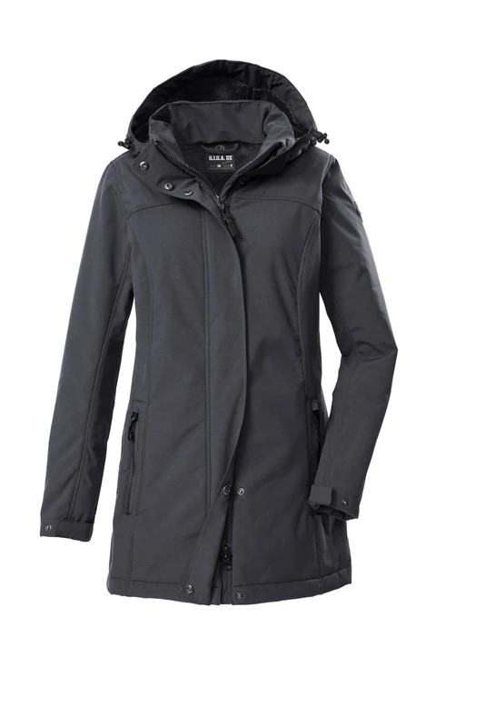 G.I.G.A. DX GW 36 WMN SFTSHLL PRK 43543-000 Women's Softshell Parka with Zip-Off Hood Anthracite 46