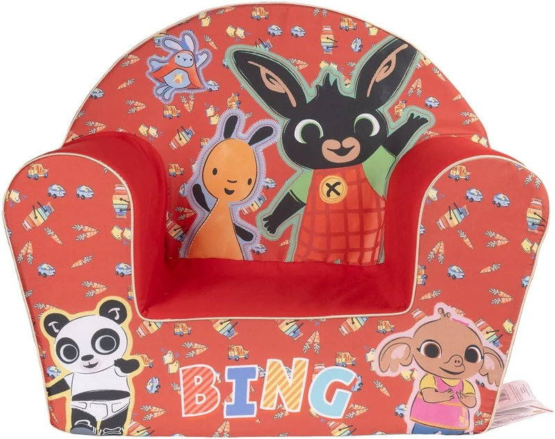Tataway Bing Red Armchair for Children – Comfortable and Safe, Fun Design with Bing and Flop – Perfect for Bedrooms and Play Corners - Image 1