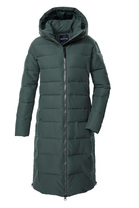 G.I.G.A. DX GW 88 WMN QLTD CT Women's Quilted Parka Functional Coat in Down Look with Hood Dark Teal 50 43534-000