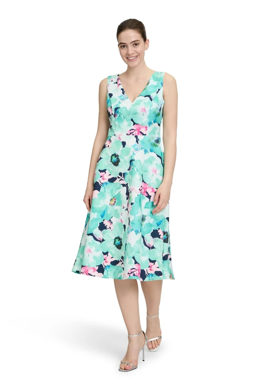 Vera Mont Women's Cocktail Dress, Dark Blue/Emerald, 12