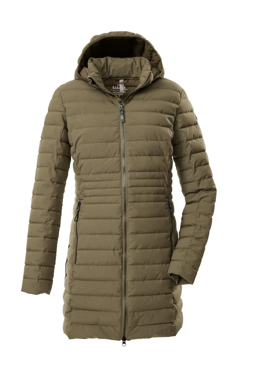 G.I.G.A. DX GW 77 WMN QLTD PRK_Bacarya Women's Quilted Parka/Functional Parka in Down Look with Zip-Off Hood Mud, 40, 43685-000