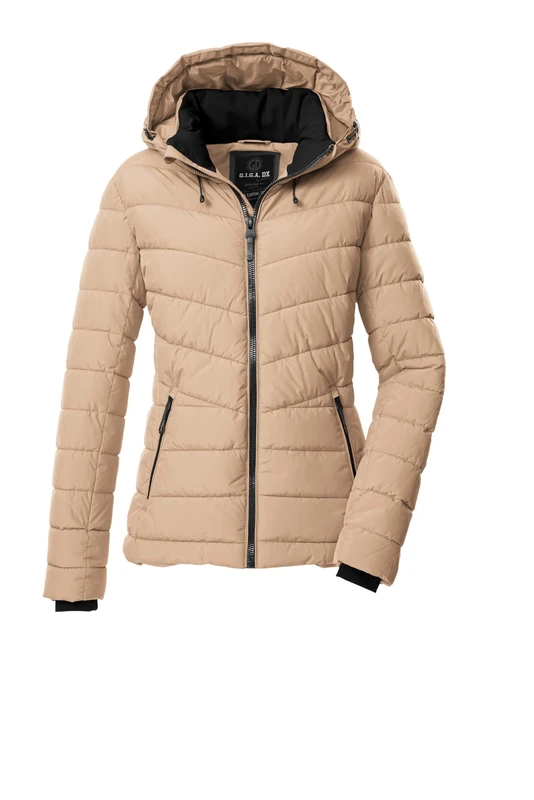 G.I.G.A. DX GW 32 WMN QLTD JCKT Women's Quilted Jacket in Down Look with Zip-Off Hood Camel, 46, 43537-000