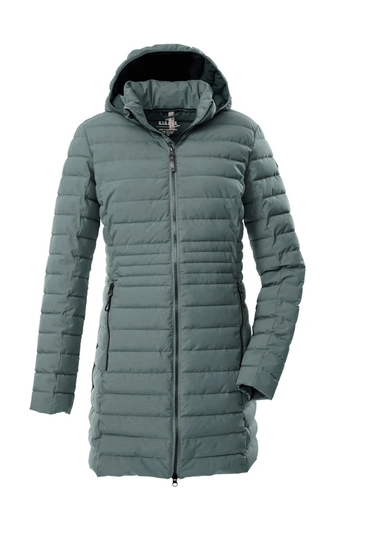 G.I.G.A. DX GW 77 WMN QLTD PRK_Bacarya 43685-000 Women's Quilted Parka/Functional Parka in Down Look with Zip-Off Hood Dark Aqua Verde, 34