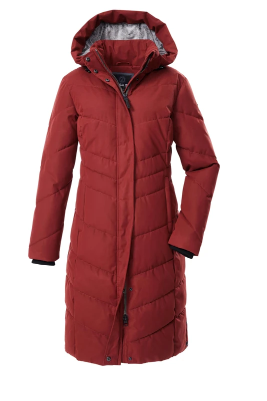 G.I.G.A. DX GW 61 WMN QLTD CT Women's Quilted Coat, Down Look with Zip-Off Hood, Dark Fire Red, 40, 43531-000