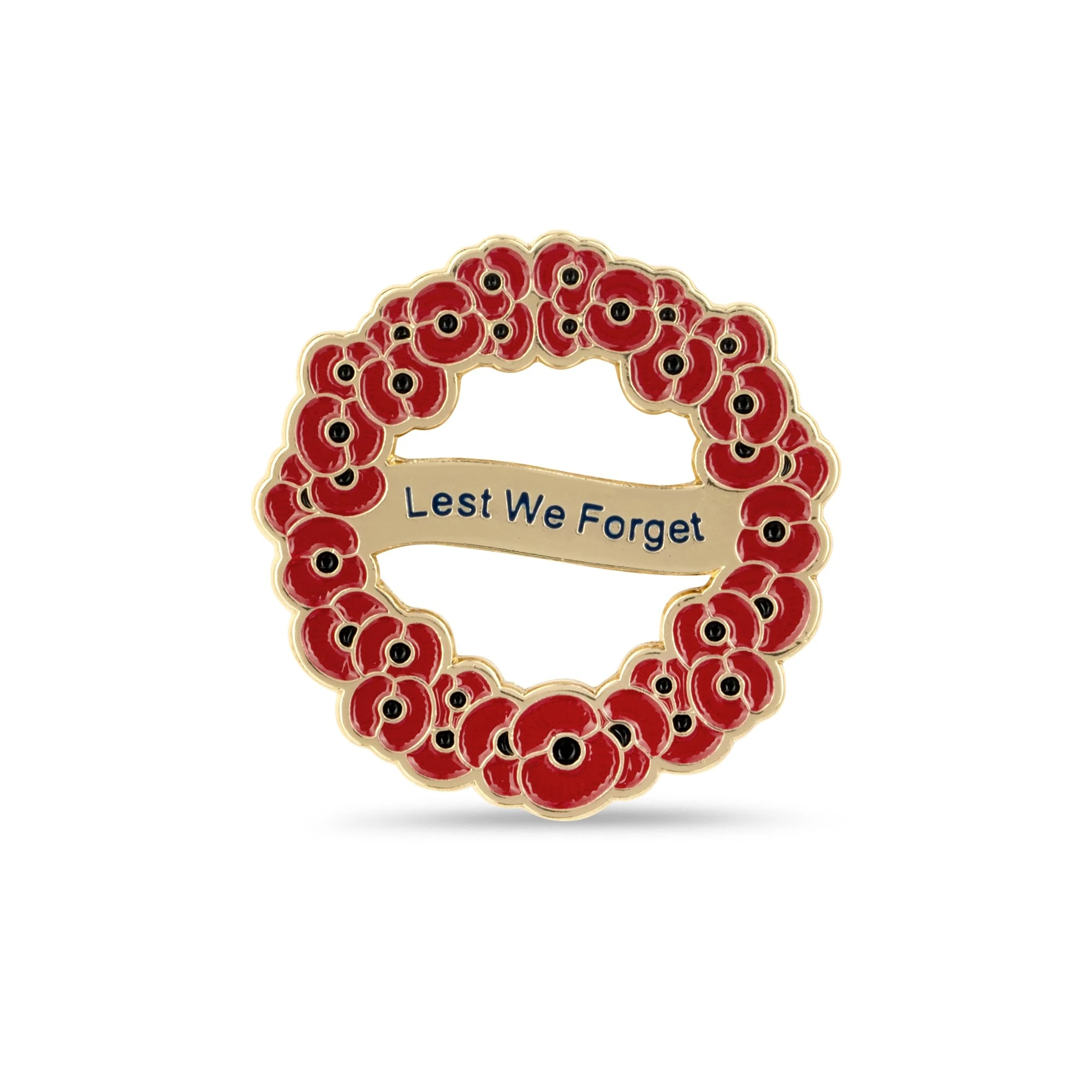 Official Royal British Legion Lest We Forget Poppy Wreath Badge