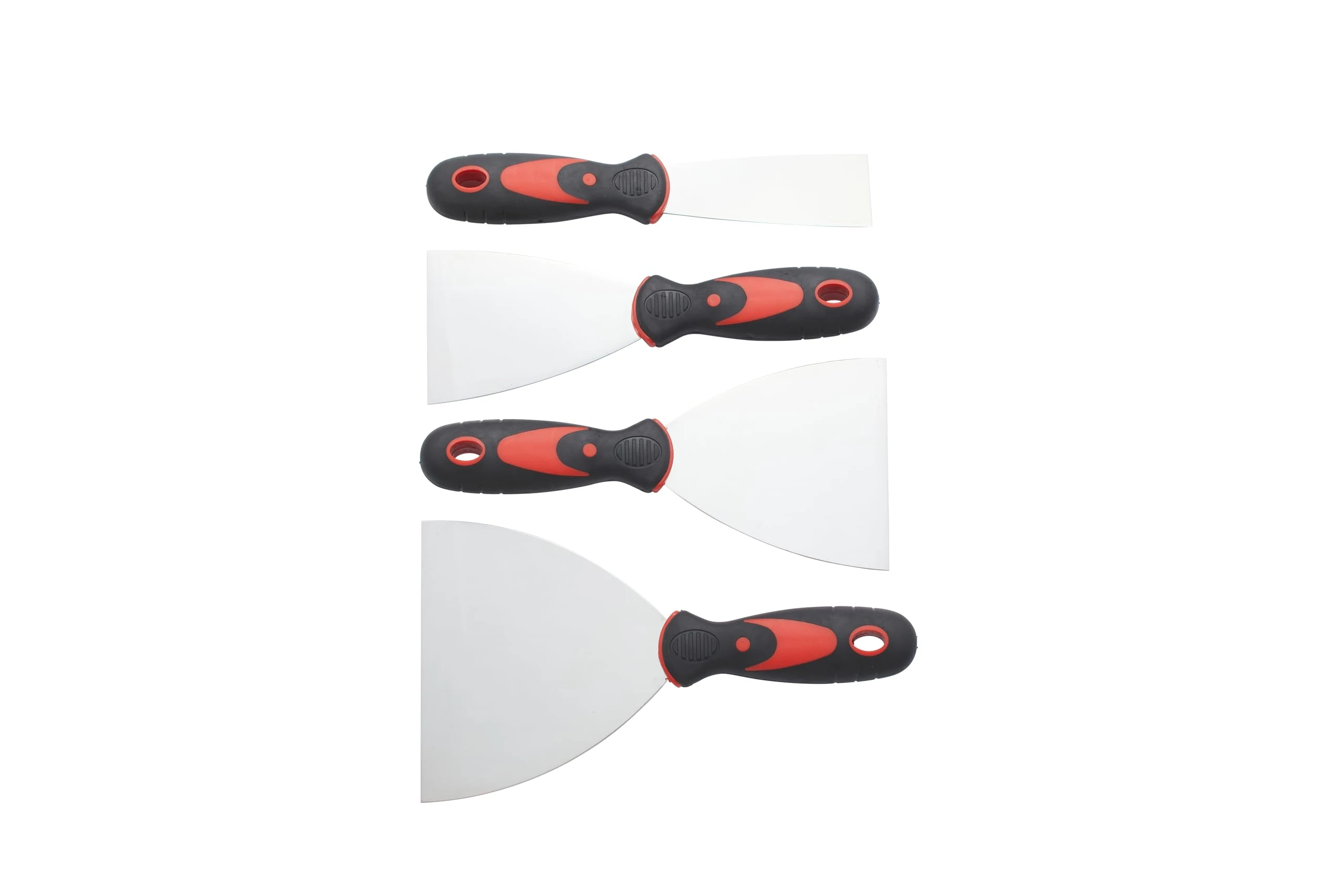 Fit For The Job 4 Piece Wallpaper Scrapers Set, Stainless Steel Paint Scrapers, 1.5'', 3'', 4'', 5'' Putty Knife, Wall Scraper and Stripping Knife Set, Tools for Wallpaper, Plaster Scraping