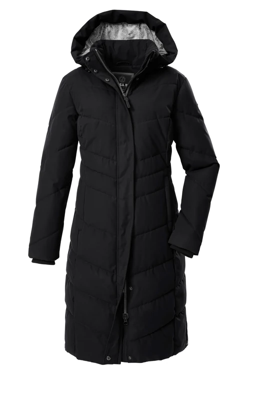 G.I.G.A. DX GW 61 WMN QLTD CT Women's Quilted Coat, Functional Down Look with Zip-Off Hood, Black, 50, 43531-000