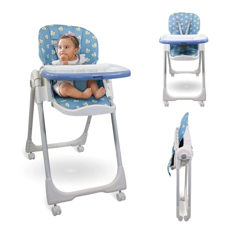 Mobiclinic®, High Chair for Baby, Baby Highchair, Folding, Convertible into High Chair, Simba, 5-Point Harness, Toddler Chair, Wheels with Brakes, Removable Tray, Washable, Adjustable