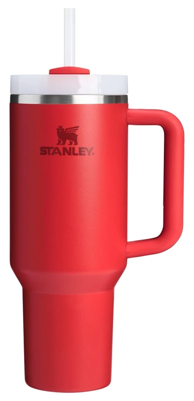Stanley Quencher H2.0 Tumbler with Handle and Straw 40 oz | Flowstate 3-Position Lid | Cup Holder Compatible for Travel | Insulated Stainless Steel Cup | BPA-Free | Chili Red