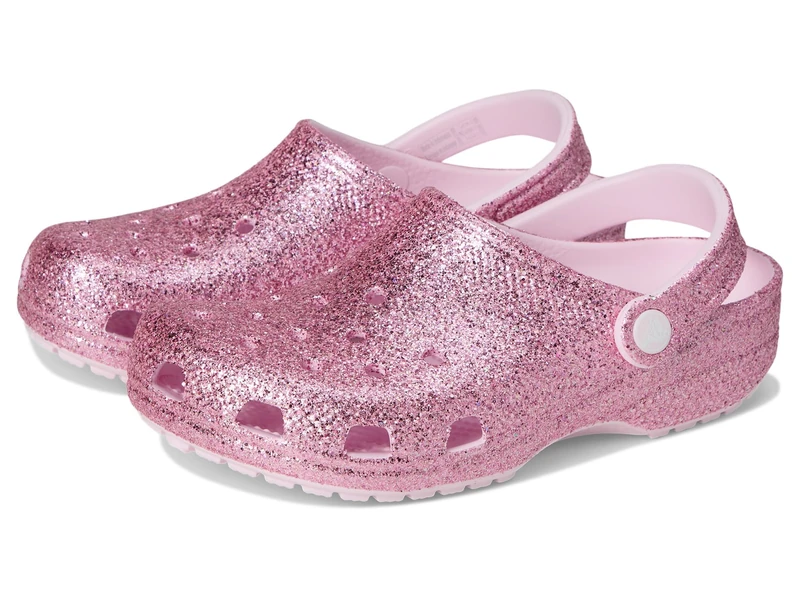Crocs Unisex Kids, Classic Chunky Glitter Clog K, Pink Milk, 3 UK