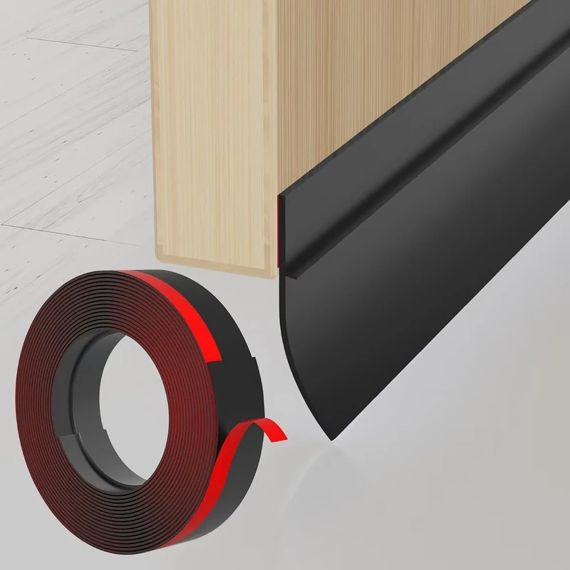 Maudzlan Draft Excluder Door Seal Strip 236in - 35mm Black Silicone