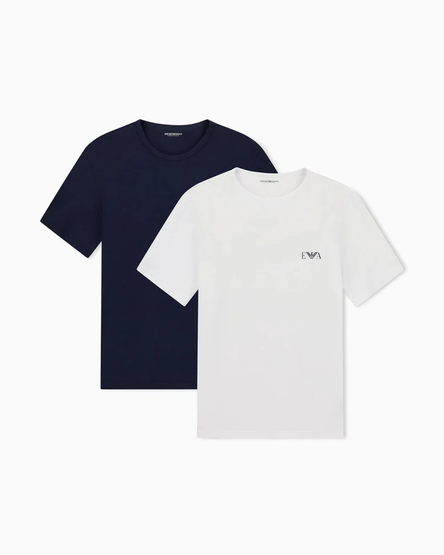 Man's Bold Monogram 2-Pack Crew Neck T-Shirt Blue S Fitted FIT