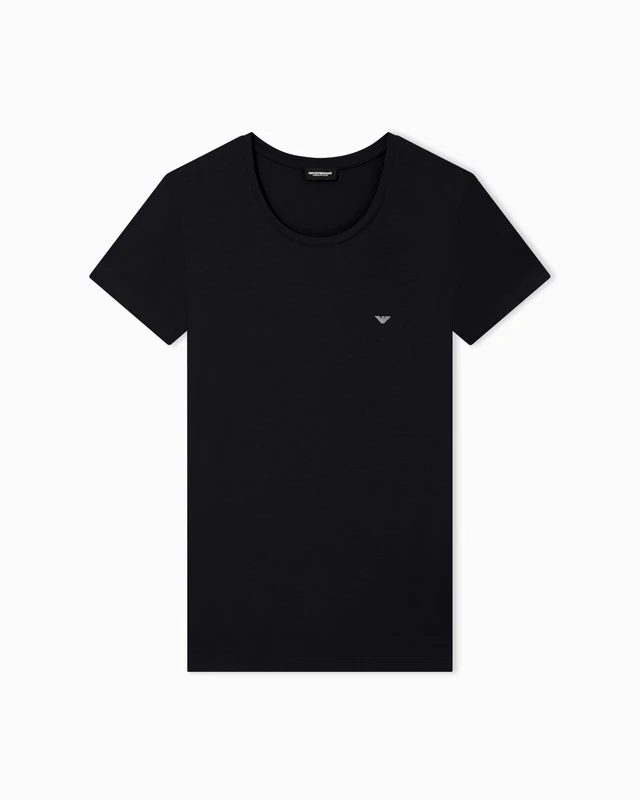 Woman's Essential Studs Crew Neck T-Shirt Black L Regular FIT