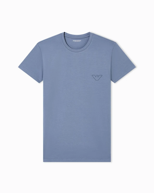 Man's MEGALOGO Crew Neck T-Shirt Grey XXL Slim FIT