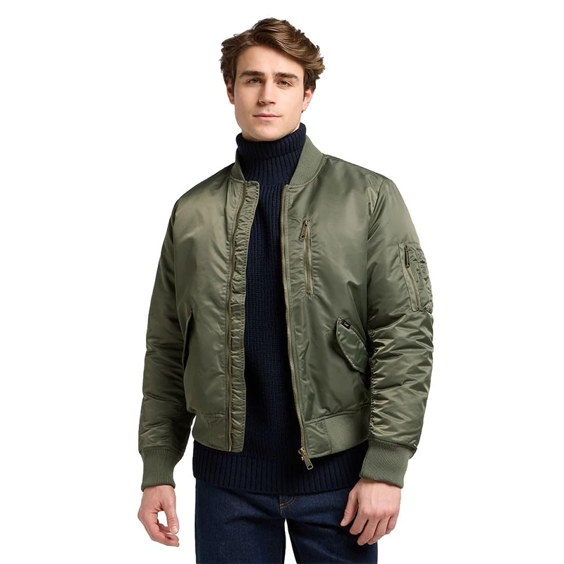 Lee Men's Bomber Jacket, Oak Moss, XL - Image 1