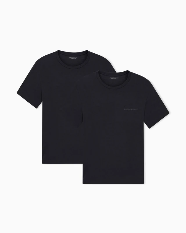 Man's ECO Viscose 2-Pack Crew Neck T-Shirt Black M Fitted FIT