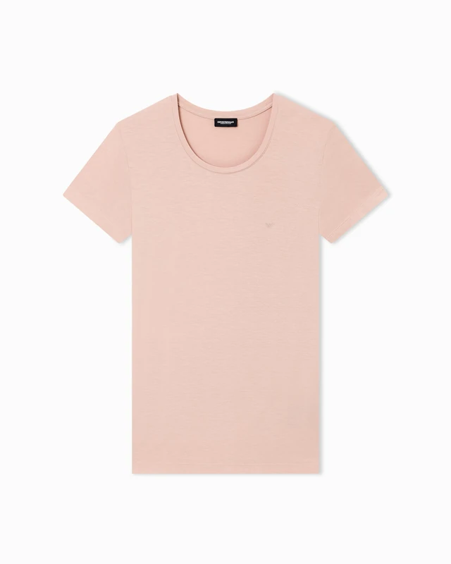 Woman's Essential Studs Crew Neck T-Shirt Pink S Regular FIT
