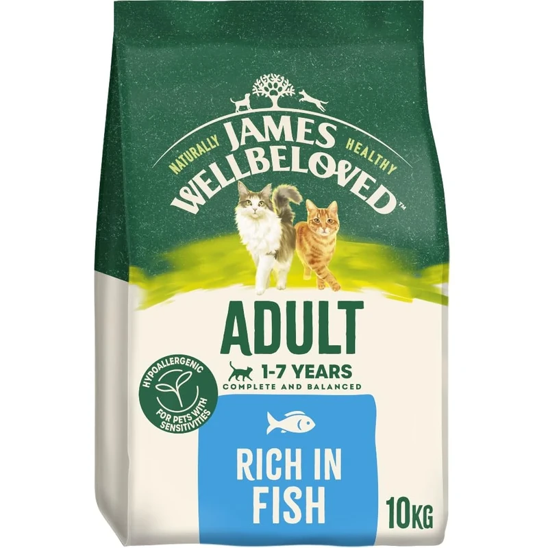 James Wellbeloved Hypoallergenic Dry Cat Food for Adult Cats Fish 10 kg