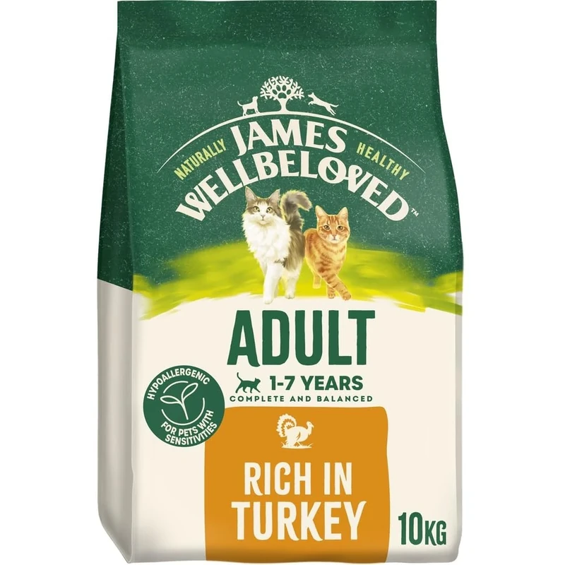James Wellbeloved Hypoallergenic Dry Cat Food for Adult Cats Turkey 10 kg