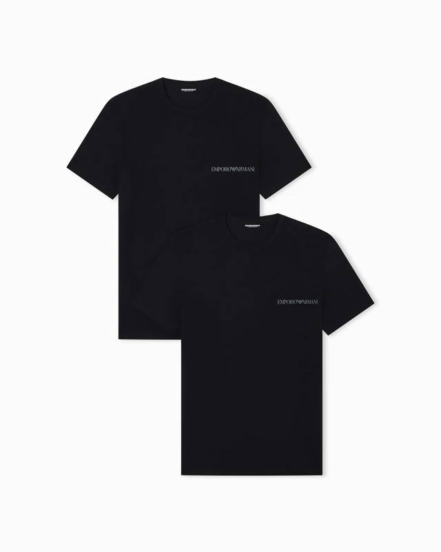 Man's CORE Logoband 2-Pack Crew Neck T-Shirt Black S Regular FIT