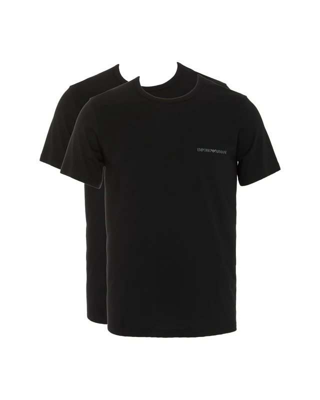 Man's Pure Cotton 2-Pack Crew Neck T-Shirt Black S Regular FIT