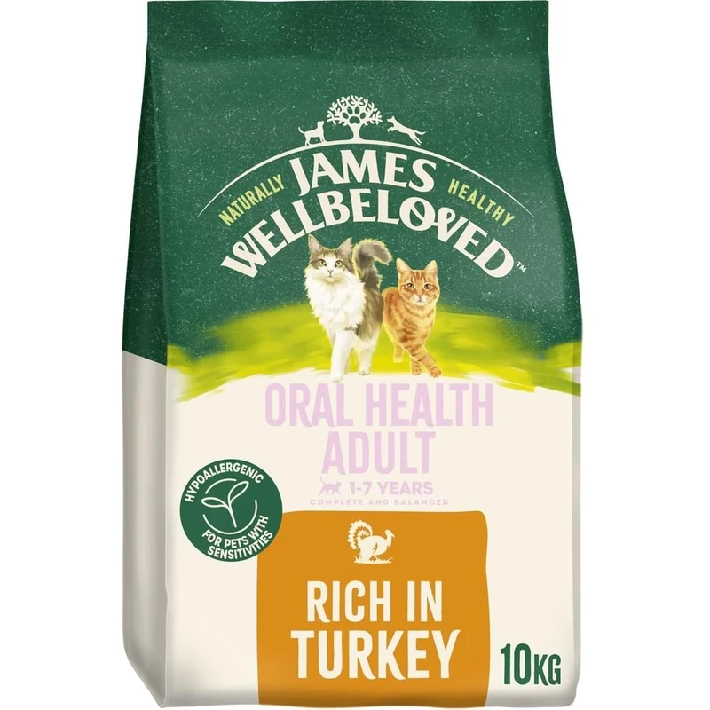 James Wellbeloved Cat Adult Hypoallergenic Dry Food Oral Care Turkey 10 kg