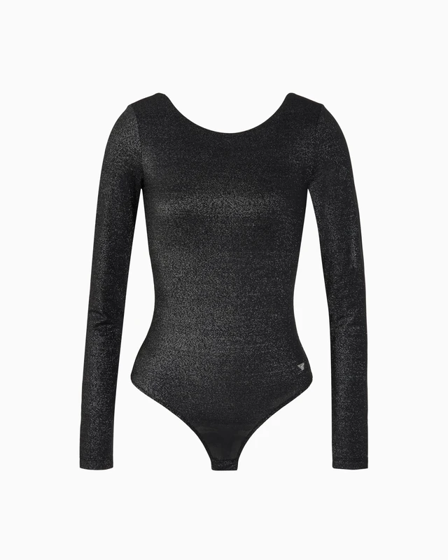 Emporio Armani Woman's Lurex Long Sleev Body Black L