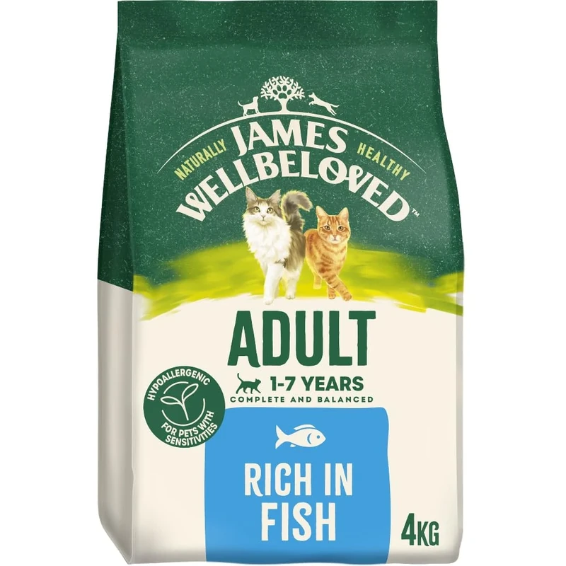James Wellbeloved Hypoallergenic Dry Cat Food for Adult Cats Fish 4 kg