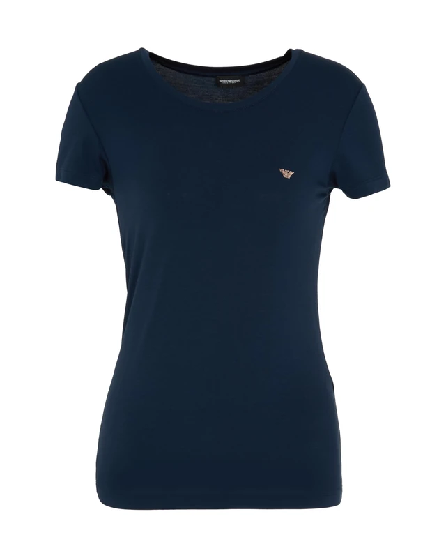Woman's Essential Studs Crew Neck T-Shirt Blue M Regular FIT