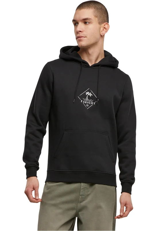 Forvert Men's Heavy Hoodie Oceanside Hooded Sweatshirt, Black, 3XL