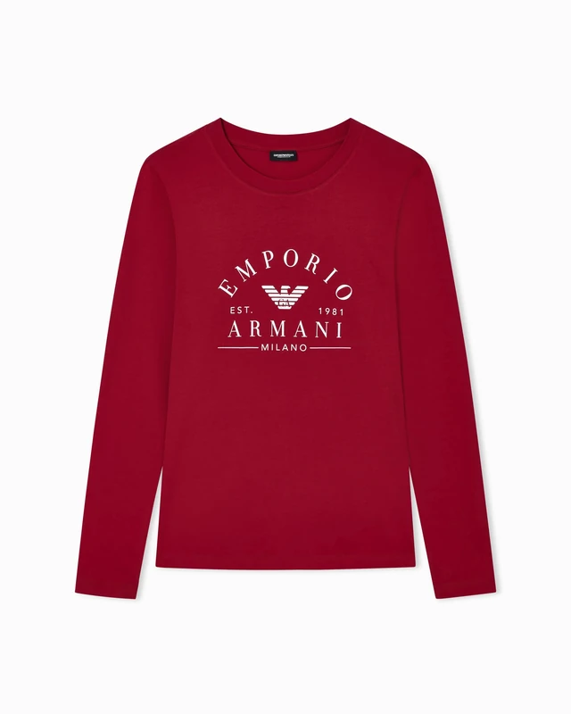 Woman's Iconic Logoband Long Sleeve Crew Neck T-Shirt RED XL Regular FIT