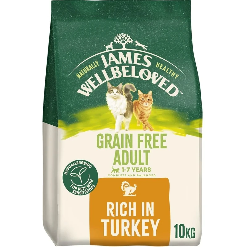 James Wellbeloved Cat Adult Hypoallergenic Dry Food Grain Free Turkey 10 kg