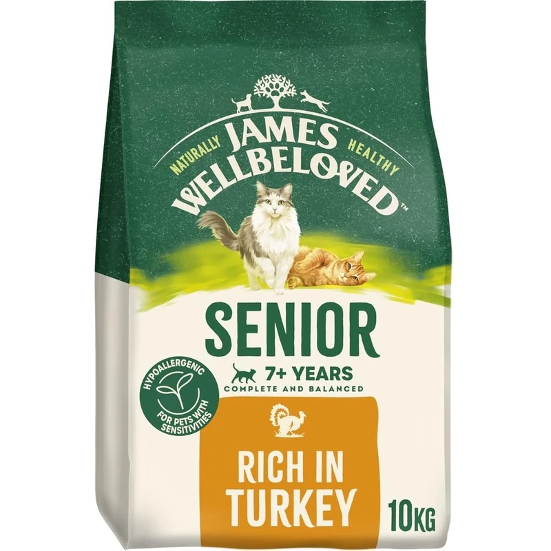 James Wellbeloved Cat Senior Hypoallergenic Dry Food Turkey 10 kg