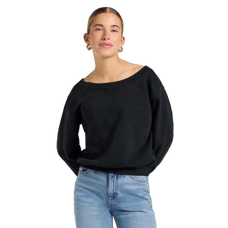 Lee Women's Off Shoulder SWS Sweatshirt, Unionall Black, M - Image 1