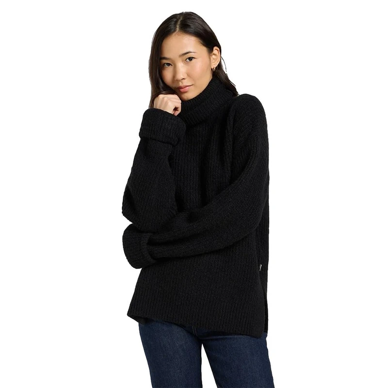 Lee Women's Wide Cuff Turtle Neck Sweater, Unionall Black, S