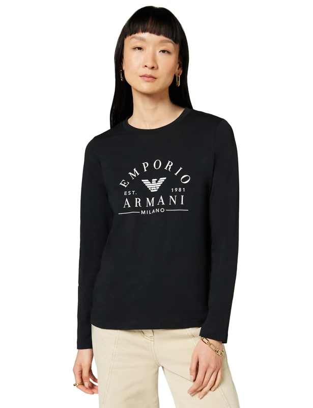 Woman's Iconic Logoband Long Sleeve Crew Neck T-Shirt Black S Regular FIT - Image 1