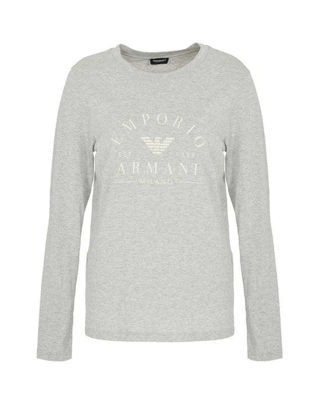 Woman's Iconic Logoband Long Sleeve Crew Neck T-Shirt Grey L Regular FIT - Image 1