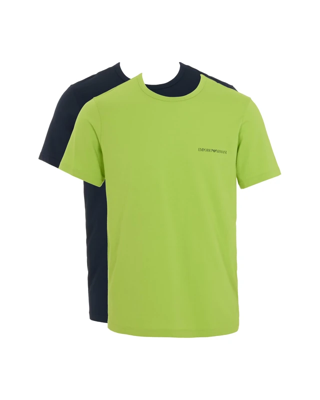 Man's Pure Cotton 2-Pack Crew Neck T-Shirt Blue L Regular FIT
