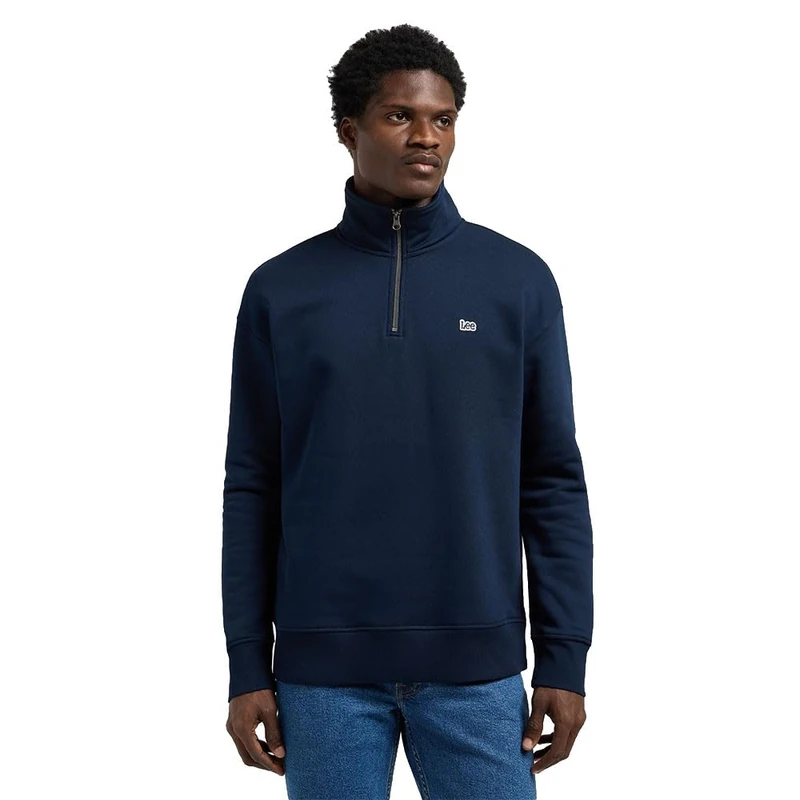 Lee Men's Half Zip SWS Sweatshirt, Rivet Navy, M