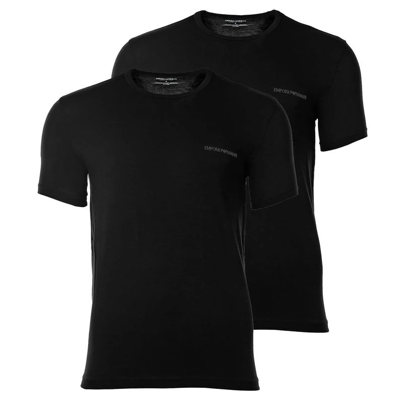 Man's Pure Cotton 2-Pack Crew Neck T-Shirt Black XL Regular FIT