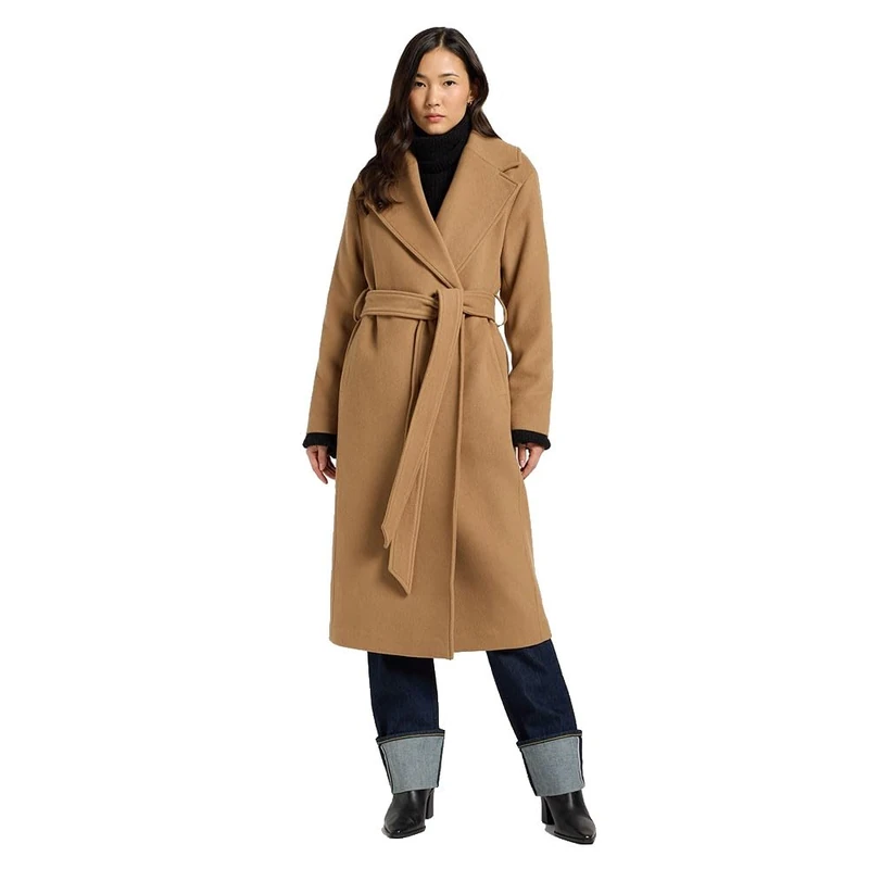Lee Women's Wool Coat Jacket, Dark Camel, XL - Image 1