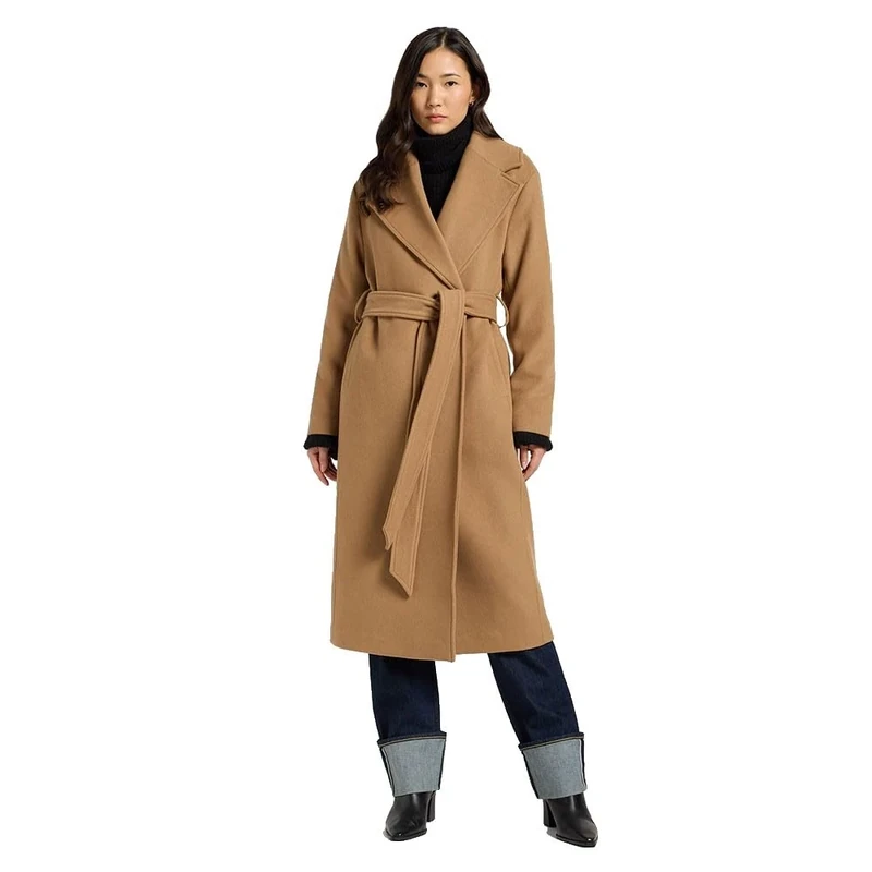 Lee Women's Wool Coat, Dark Camel, XS