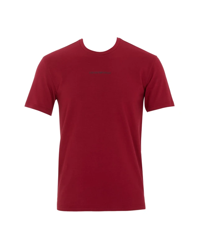 Man's Textured Elastic Crew Neck T-Shirt RED XL Fitted FIT