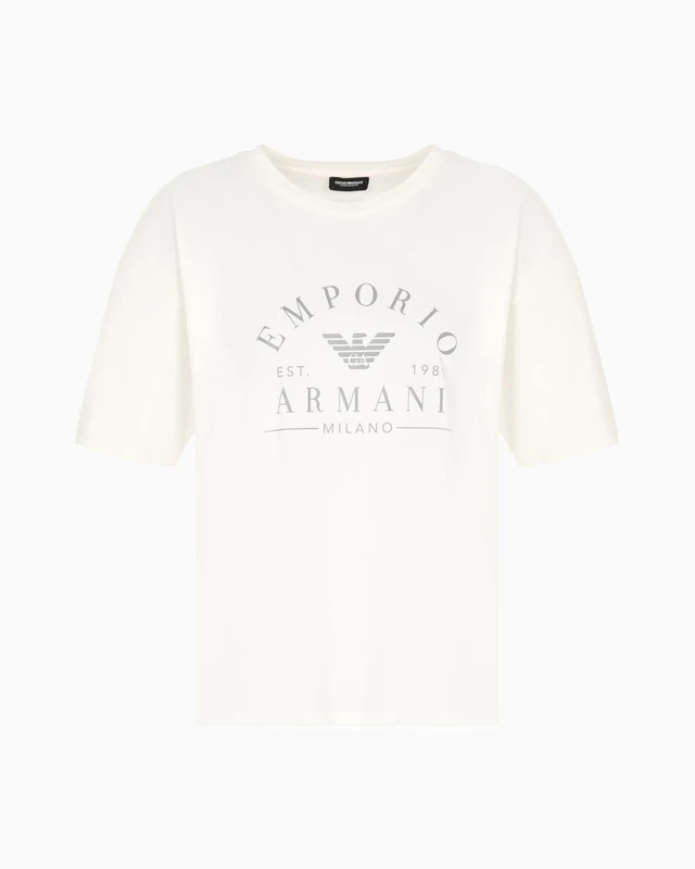 Woman's Iconic Logoband Crew Neck T-Shirt White L Loose FIT